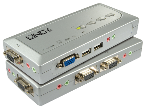 KVM Switch USB Compact Audio 4 Porte