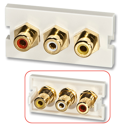 Modulo Snap-In 3 x RCA F / F