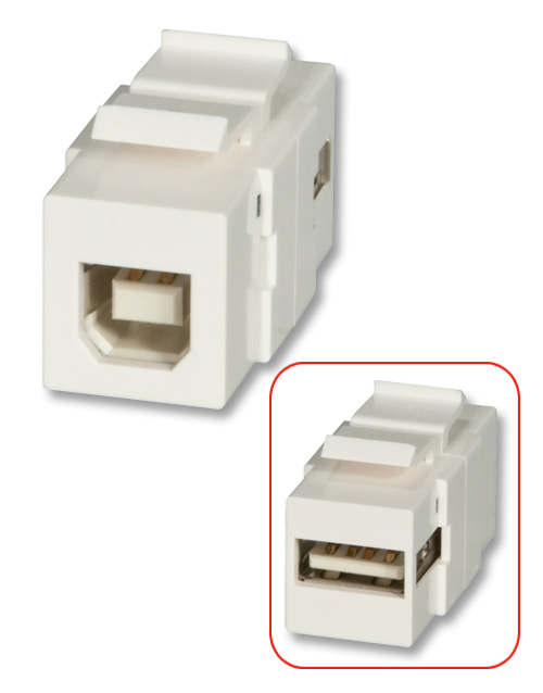 Frutto USB Tipo A/B Femmina/Femmina per prese a muro AV