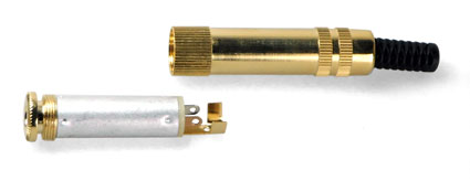 Prise jack stéréo 6,3 mm d'or avec câble PVC