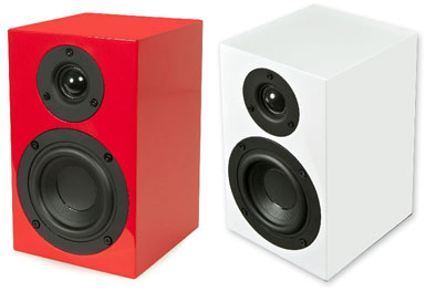 Diffusori speaker box rosso e bianco