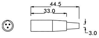 Dimensioni connettore mini-XLR Alpha 40-203
